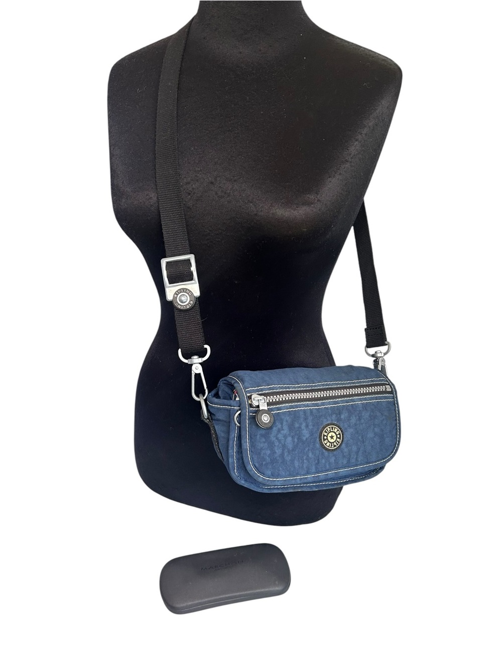 Kipling Convertible Crossbody Shoulder Fanny Pack Waist Bag Purse Blue Travel